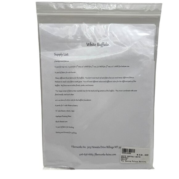 White Buffalo Quilt Pattern by Laura Heine Fiberworks Collage Pattern New Unused - Picture 2 of 9